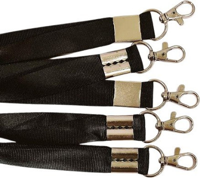 Ang 24mm or 1 inch Thick Lanyards with Badge Clip (Black, Pack of 5) Lanyard(RED)