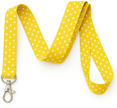 SPG Polka Dot Print Lanyard Key Chain Id Badge Holder Lanyard(YELLOW)