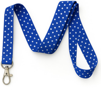 SPG Polka Dot Print Lanyard Key Chain Id Badge Holder Lanyard(ROYAL BLUE)