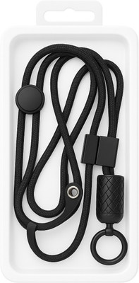 IshanyaLiving 1 piece Universal Adjustable Crossbody Mobile Lanyard with patch Phone Charm(Black)