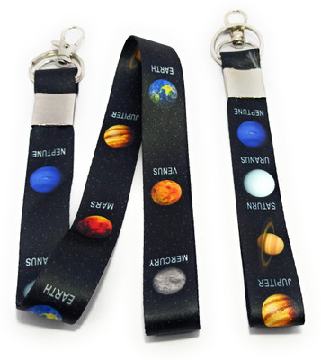 Key Era Space Galaxy Id Tag Holder Fabric 2 pc Keychain And Lanyard Lanyard(Multicolour)