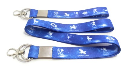 Key Era Zodiac Sign Fabric 2 Pc Keychain And Lanyard(Multicolour)