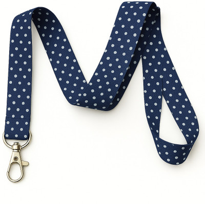 SPG Polka Dot Print Lanyard Key Chain Id Badge Holder Lanyard(DARK BLUE)
