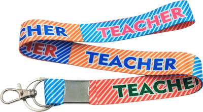 Key Era Teacher Education Theme Id Tag Holder Fabric Keychain Lanyard(Multicolour)