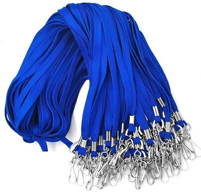 C J Choice Tubeless Flat Lanyard ID Badge Lanyards with Swivel J-Hook pack of 50 Lanyard(blue)