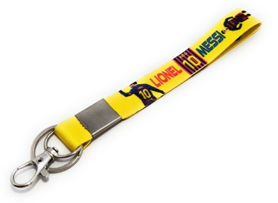 Key Era Lionel Messi Football Player Fabric Keychain Lanyard(Yellow)