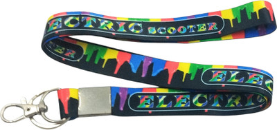 Key Era Electric Scooter EV Theme Id Tag Holder Fabric Keychain Lanyard(Multicolour)