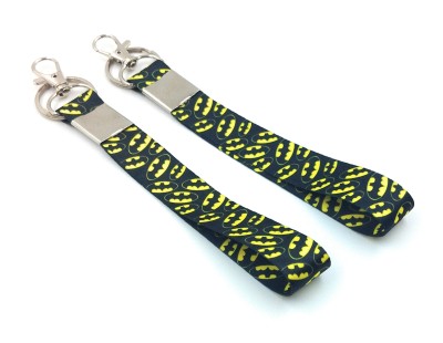 Key Era Batman Fabric Keychain Set Of 2 Black Mini Lanyard(black)