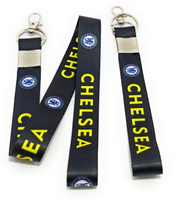 Key Era FootballChelsa Id Card Holder Combo Mini And Long Fabric Lanyard(black)