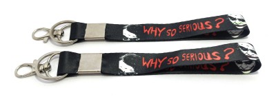 Key Era Joker why So Serious Fabric 2 pc Keychain Lanyard(Black)