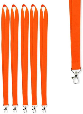 NSSP 24mm or 1 inch Thick Lanyards with Badge Clip (Pack of 10) Lanyard(Orange)
