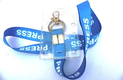 AmanGola Lanyard/Press Ribbon with id Card Holder(Blue) 20 mm Unisex Solid Strap Lanyard(Blue)