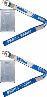 SPG PRESS Lanyard/Ribbons for ID Card with Free Transparent Holder for Lanyard(Compatible with Official Color BLUE 20MM PACK OF 2)