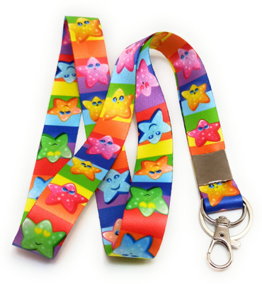 Key Era Star Smiley Face Emoji Id Card Holder Keychain Lanyard(Multicolour)