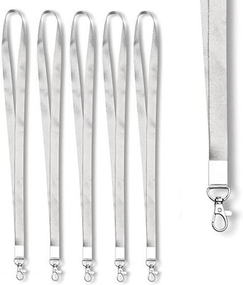 NSSP 24mm or 1 inch thick Lanyards with Badge Clip For School,Office Use Pack Of 100 Lanyard(White)