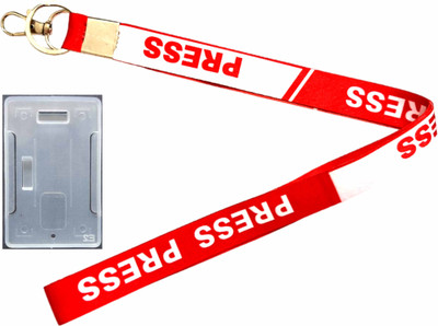 SPG PRESS Lanyard/Ribbons for ID Card with Free Transprent Holder for Lanyard(Compatible with Official Color RED 20MM PACK OF 1)