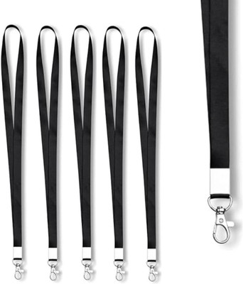NSSP 24mm or 1 inch Thick Lanyards with Badge Clip (Pack of 25) Lanyard(Black)