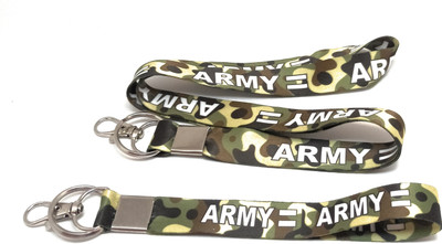 Key Era Indian Army id Tag Holder Fabric Set Of 2 Keychain And Lanyard(Multicolour)