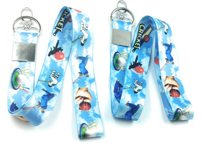 Necyard Cricket Id card Holder Keychain 25mm 2 Pc Lanyard(Blue)
