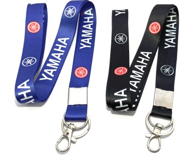 Key Era Yamaha Id Card Holder Fabric Combo Of 2 Lanyard(black)