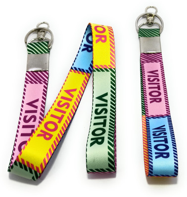 Key Era Visitor Fabric Id Holder 2 Pc Keychain And Lanyard(Multicolour)