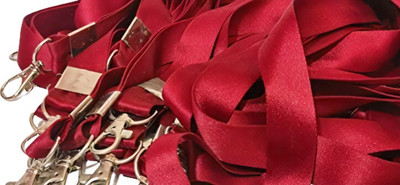 Ang 24mm or 1 inch Thick Lanyards with Badge Clip (Red, Pack of 10) Lanyard(RED)