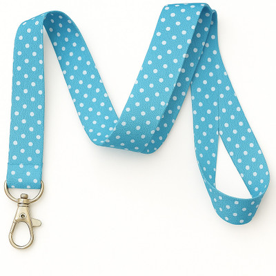 SPG Polka Dot Print Lanyard Key Chain Id Badge Holder Lanyard(SKY BLUE)