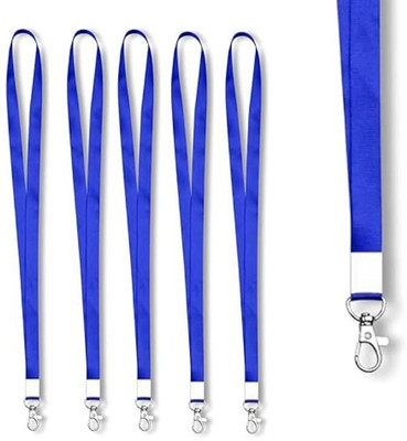 NSSP 24mm or 1 inch thick Lanyards with Badge Clip For School,Office Use 5Pack Lanyard(Blue)