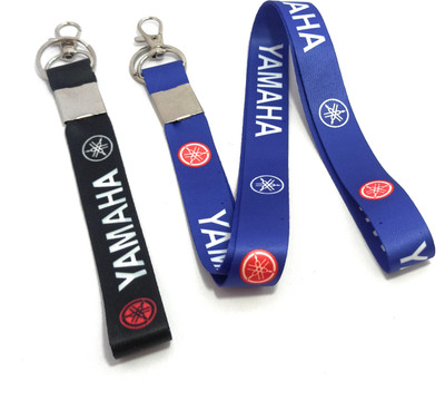 Key Era Yamaha Id Tag Holder Fabric Keychain And Lanyard(Multicolour)