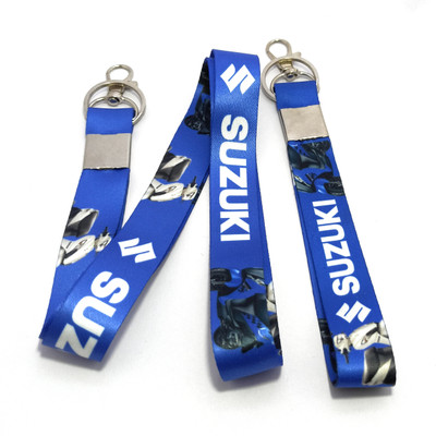Key Era Suzuki Bike id Tag Holder Set Of 2 Fabric Keychain And Lanyard Lanyard(blue)