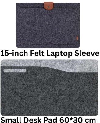 TIERNO Efficient Workspace: Felt Mouse Pad + 15 Inch Laptop Sleeve TI-618 Combo Set(Multicolor)