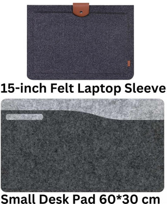 TIERNO Efficient Workspace: Felt Mouse Pad + 15 Inch Laptop Sleeve TI-618 Combo Set(Multicolor)