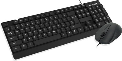 LAPCARE E9 Wired Combo-Wired Keyboard and Mouse Set-USB, Ergonomic Design Combo Set(Black)