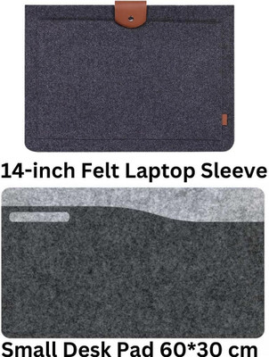 TIERNO Efficient Workspace: Felt Mouse Pad + 14 Inch Laptop Sleeve TI-619 Combo Set(Multicolor)