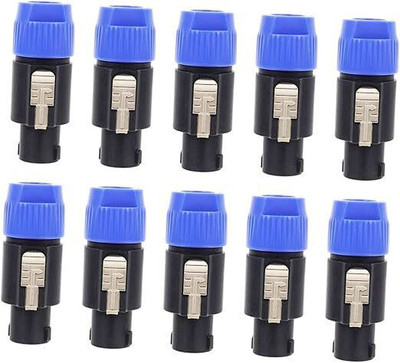 GoodsBazaar 10pc SpeakON Cable Connectors Inline Speaker 4 Pole Audio Plug Twist Lock Jack 25 A Four Pin Socket