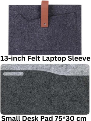 TIERNO Elegant Felt Mouse Mat & Desk Protector + 13 Inch Laptop Sleeve ti-704 Combo Set(Multicolor)
