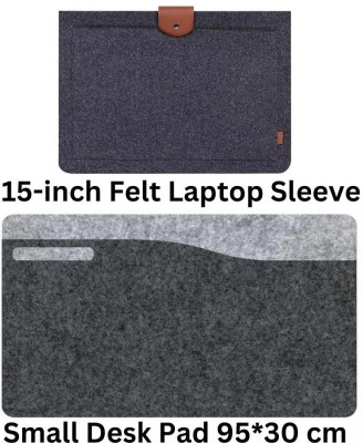 TIERNO Efficient Workspace: Felt Mouse Pad + 15 Inch Laptop Sleeve TI-818 Combo Set(Multicolor)