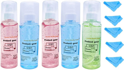 Red Champion Liquid Solution with Cloth to Clean MobileLaptop Screen cleaner Pack of 5 Combo Set(NA)