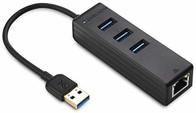 Verity Storm USB 3.0 Hub with LAN, 4 Ports, 10/100/1000Mbps, 128GB SSD Combo Set(Black)