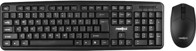 Frontech FT-1692 Wired Membrane Keys Keyboard and Mouse Combo Wired USB Standard Laptop Keyboard Compatible with Desktop, Laptop, Mac with High-Precision Optical Mouse(Black)