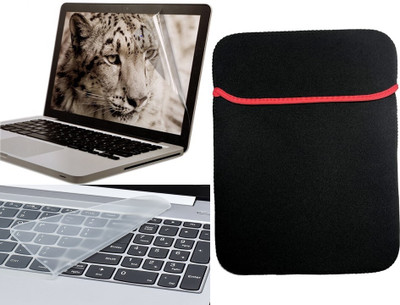 ANJO 3 in 1 Combo 14 Inch Laptop Screen Guard, Key Guard & Laptop Sleeve Combo Set(Transparent)