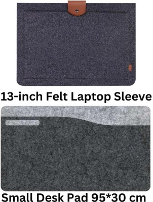 TIERNO Efficient Workspace: Felt Mouse Pad + 13 Inch Laptop Sleeve TI-820 Combo Set(Multicolor)