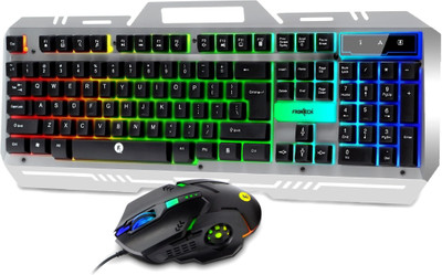Frontech KB-0039 Wired Super Design Gaming Keyboard and Optical Mouse| RGB Backlight Combo Set(Black)