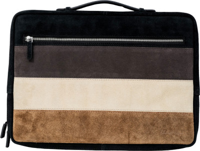 Bharat Origins Leather Laptop Sleeve_Tricolor Combo Set(Tri color Brown Beige & Black)