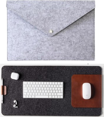 TIERNO 70*30 Cm Mouse Pad Desk Pad With 13-Inch Felt Laptop Sleeve Combo TI49/1 Combo Set(Multicolor)