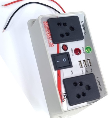ERHIndia 12v/24v to 220v Converter Inverter 3 USB Gang Box 50 Watt Combo Set(Grey)