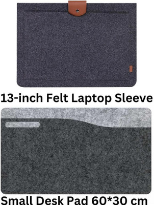 TIERNO Efficient Workspace: Felt Mouse Pad + 13 Inch Laptop Sleeve TI-620 Combo Set(Multicolor)