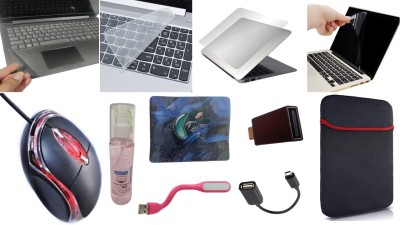 ANJO 11 in 1 - 14 inch Laptop Screen/Key-guard-Skin-Cleaner-LED-OTG-Sleeve-Mouse-Pad Combo Set(Transparent)