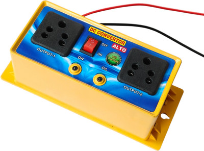 ERHIndia 12v DC to AC 220v Converter Alto Gang Box 50 Watt Inverter for Bus,Truck,Car Combo Set(Yellow)