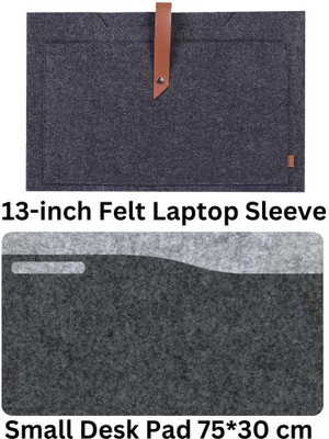 TIERNO Minimalist Felt Desk Pad & Laptop Sleeve Combo (13 Inch) TI-716 Combo Set(Multicolor)